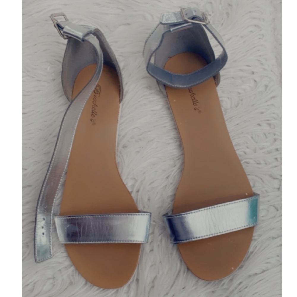 Silver flat sandals
